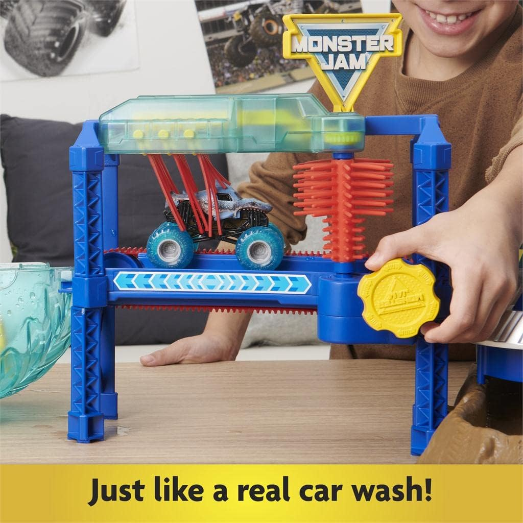 Monster Jam, Megalodon Monster Wash, Includes Color-Changing Megalodon Monster Truck, Interactive Water Play Kids Toys for Aged 3 and Up image number 3
