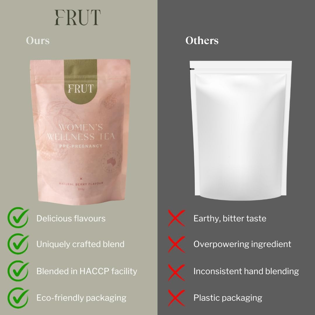 Fertility Tea | Organic Women&rsquo;S Wellness Pre-Pregnancy Herbal Tea | Natural Berry Flavour | Caffeine-Free Raspberry Leaf Blend | Supports Women&rsquo;S Reproductive System | 100G Loose Leaf image number 2
