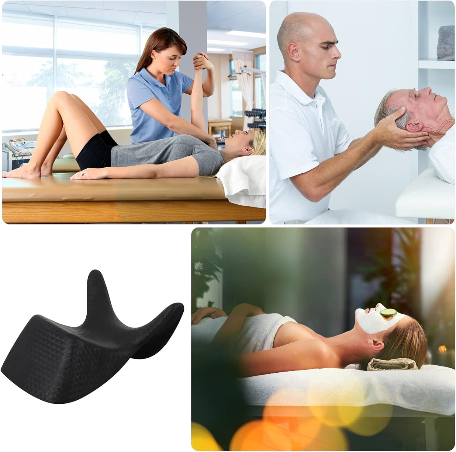 Beaupretty Neck Rest Cushion Shampoo Bowl Neck Rest Bath Pillow Hair Salon Head Pillow Universal Fits Any Bowl for Salon Hair Hairdressing Washing Sink Basin Black 21X20X9Cm image number 4