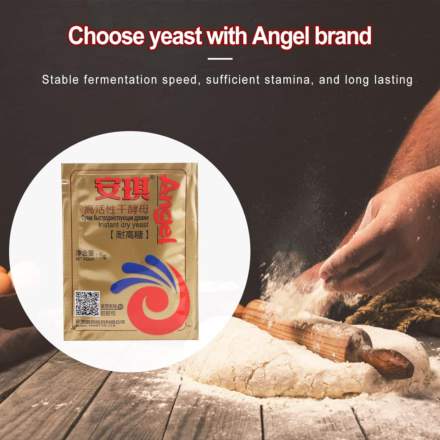 Dry Yeast for Baking Bread,Low Sugar Instant Dry Yeast | Baking Ingredients for Making Bread, Pizza, Dough, Crusts, Cake, Steamed Buns, Baking Accessories, 5G Borato image number 5