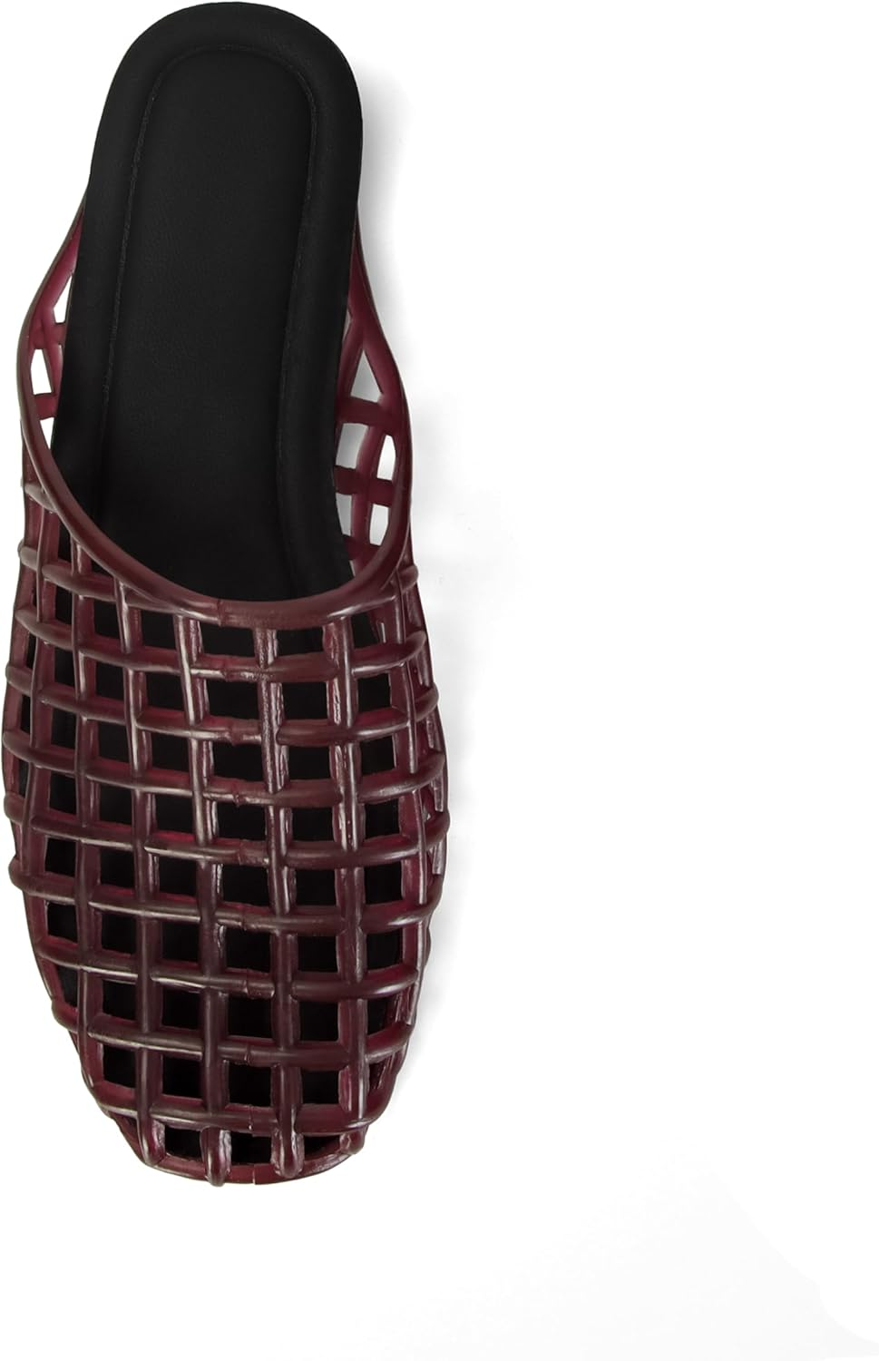 MAIJED Clear Jelly Flats for Women Closed Toe Mesh Hollow Jellies Mule Sandals Slip on Jelly Slides Casual Comfortable Summer Beach Slipper Sandals image number 3