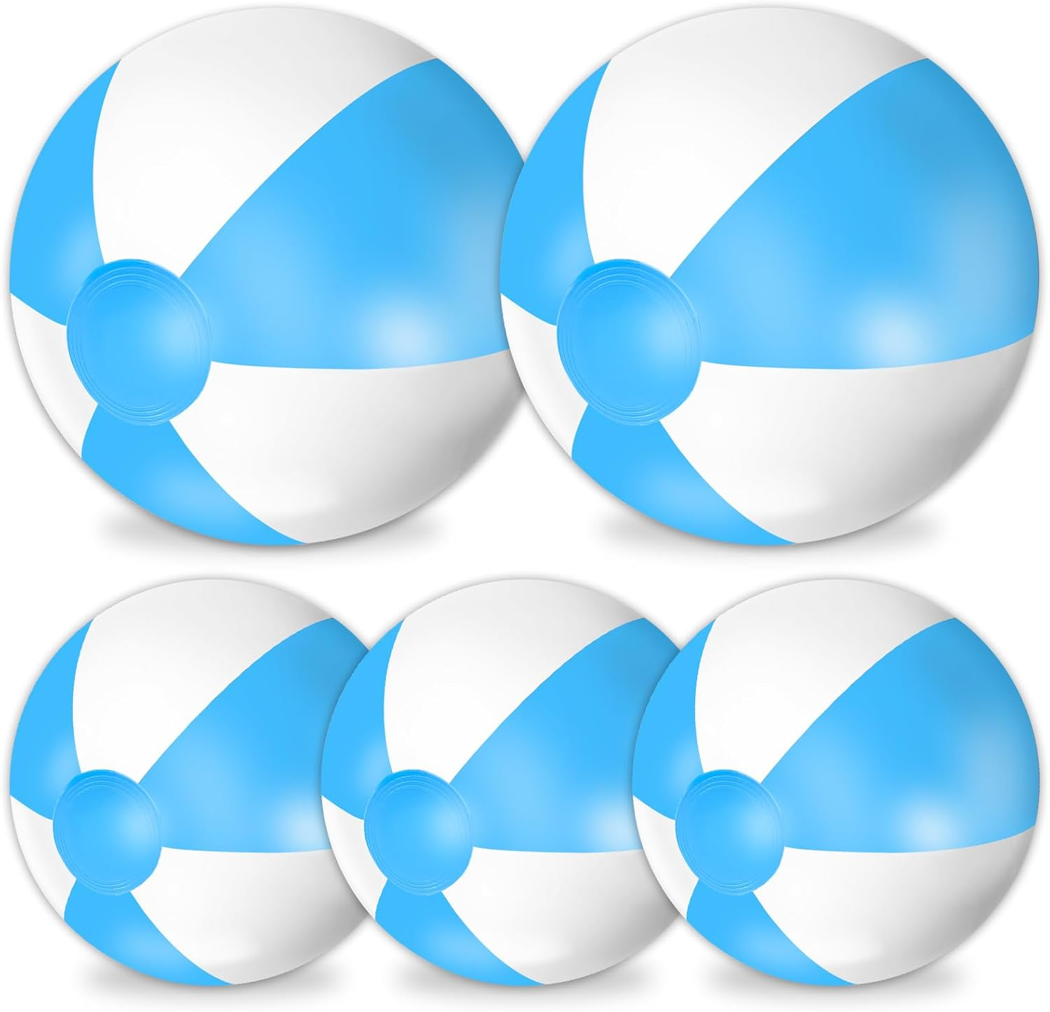 Whaline 5Pcs Inflatable Beach Ball 24 & 16 Inch round Pool PVC Balls Cute Game Toys