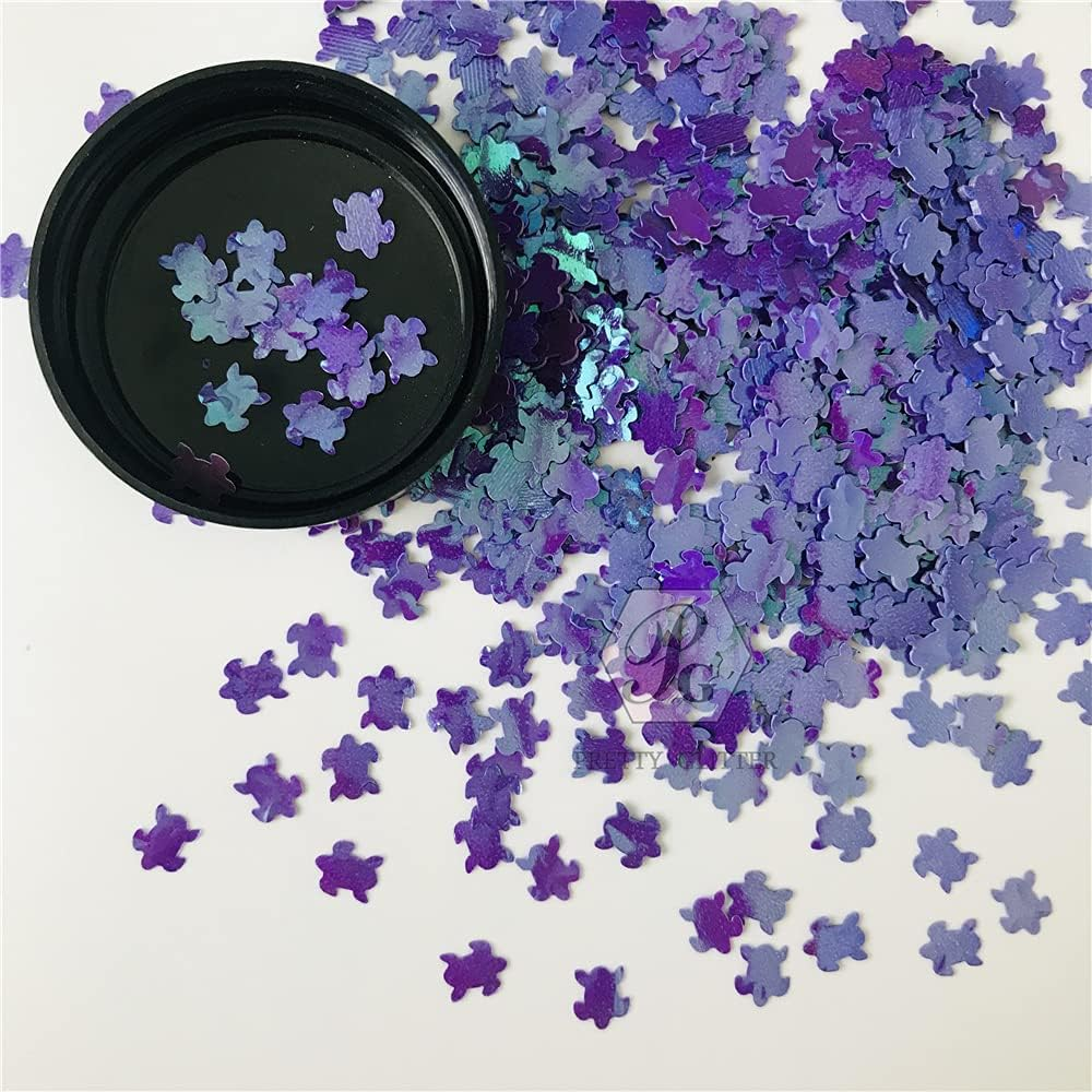 Prettyg 10 Grams/Pack - Red Green Blue Yellow Color Mixes Puzzle Shape Glitter Sequins - Festival Rave Beauty Makeup Face Body Nail Art Decoration Bp-Puzzle