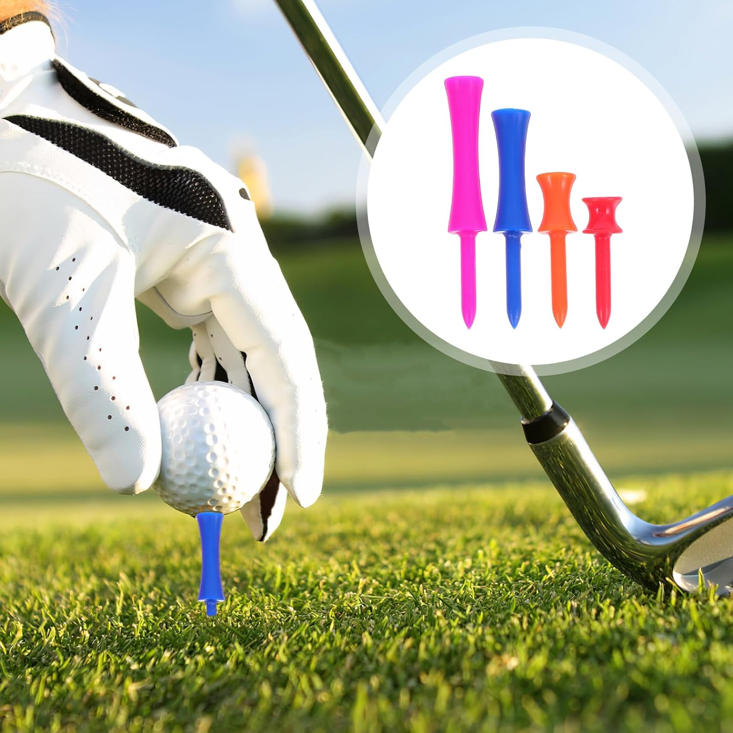 Sosoport 40Pcs Plastic Golf Tees Unbreakable Golf Tees Durability and Stability Golf Tee Mixed Colors image number 6