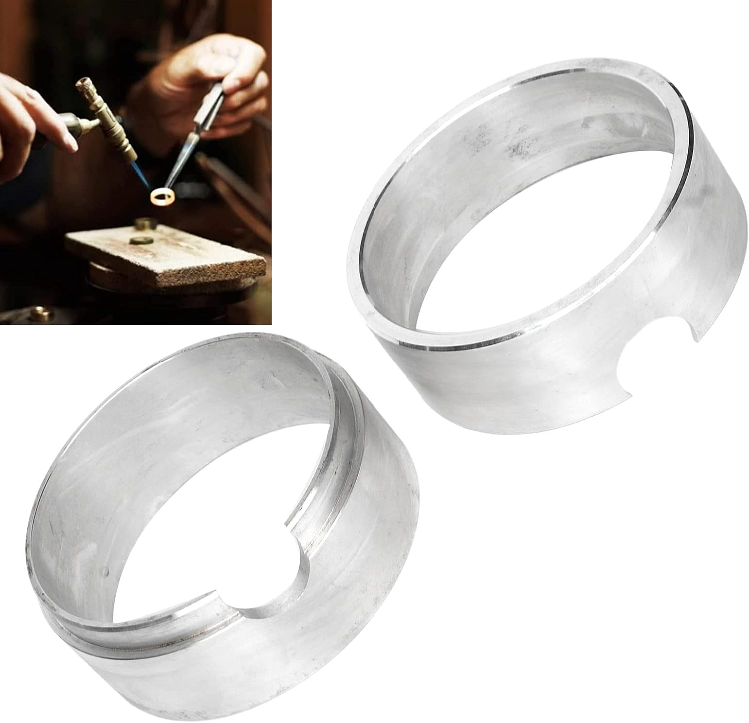 Sand Casting Sandbox, Aluminum Alloy round Mold Frame Metal Melting Sand Casting Applications Jewelry Ring Small DIY Metal Jewelry Casting Mold Melting Pot Jewelry Casting image number 3