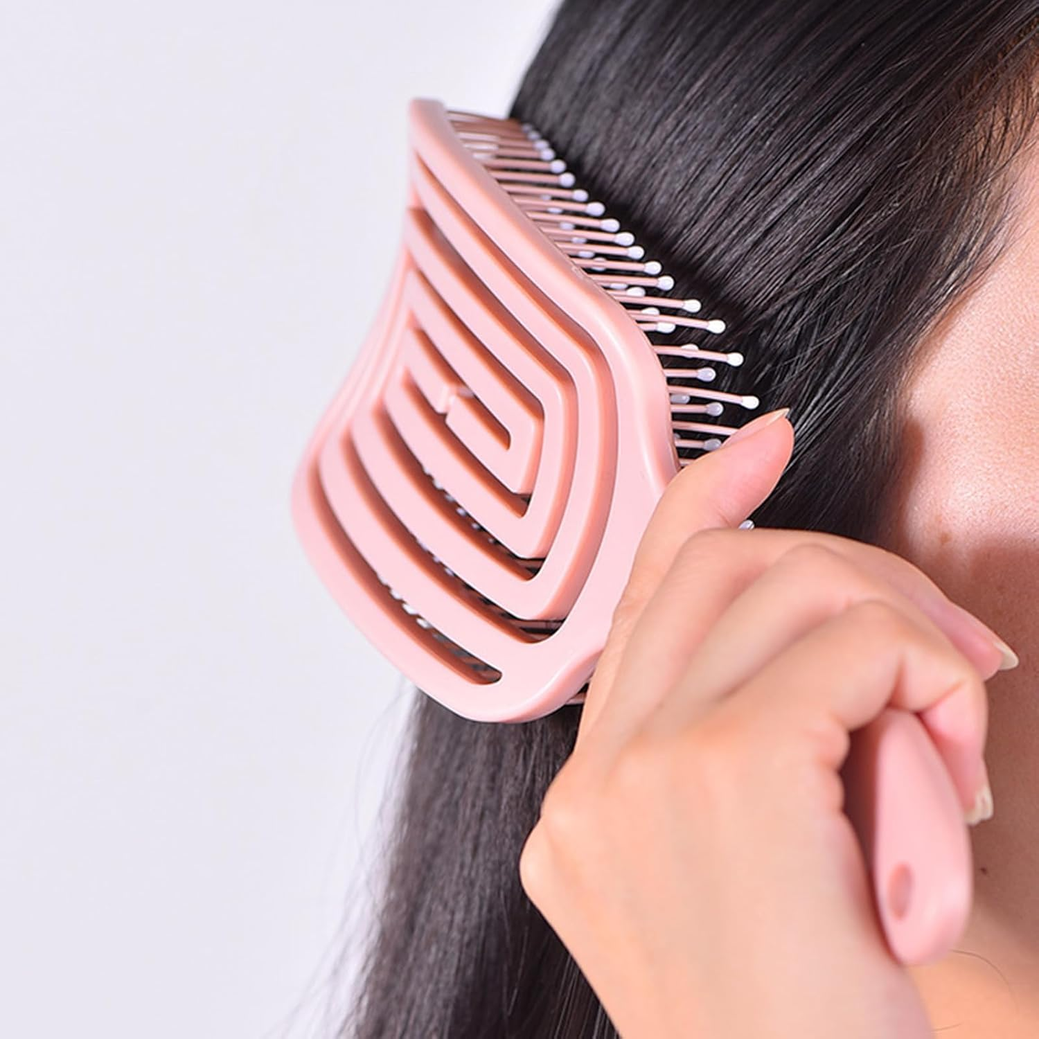 Hair Brush, Curved Vented Detangling Hair Brushes with Comfortable Handle, Professional Styling Hairbrushes Detangler for Women Men image number 2