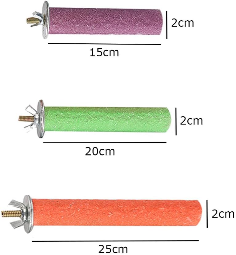 6 Pcs Parrot Stand Toy Platform Paw Grinding Stick, Bird Cage Perch Toy, 3 Kinds of Length Random Colors, Colorful Pet Bird Cage Perches Stand Platform Chew Toy for Parrot Bites(Random Colors)