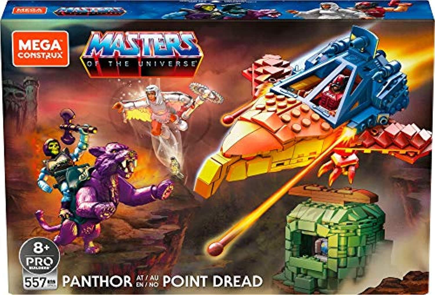 MEGA Construx GPH24 Probuilder Masters of the Universe Classic Point Dread, Construction Set Including 3 Micro Action Figures with Movement Points, Toy from 8 Years image number 4