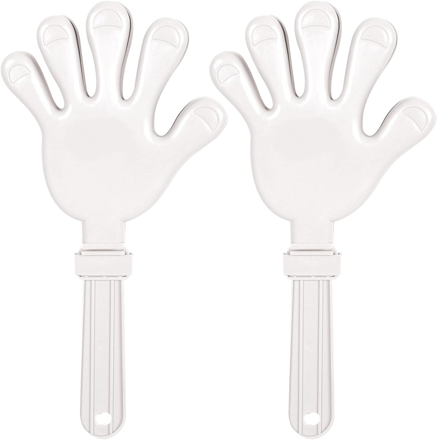 Beistle 2 Piece White Plastic Giant Hand Clappers Noisemakers Birthday Party Favors, 15" X 7.5" image number 3