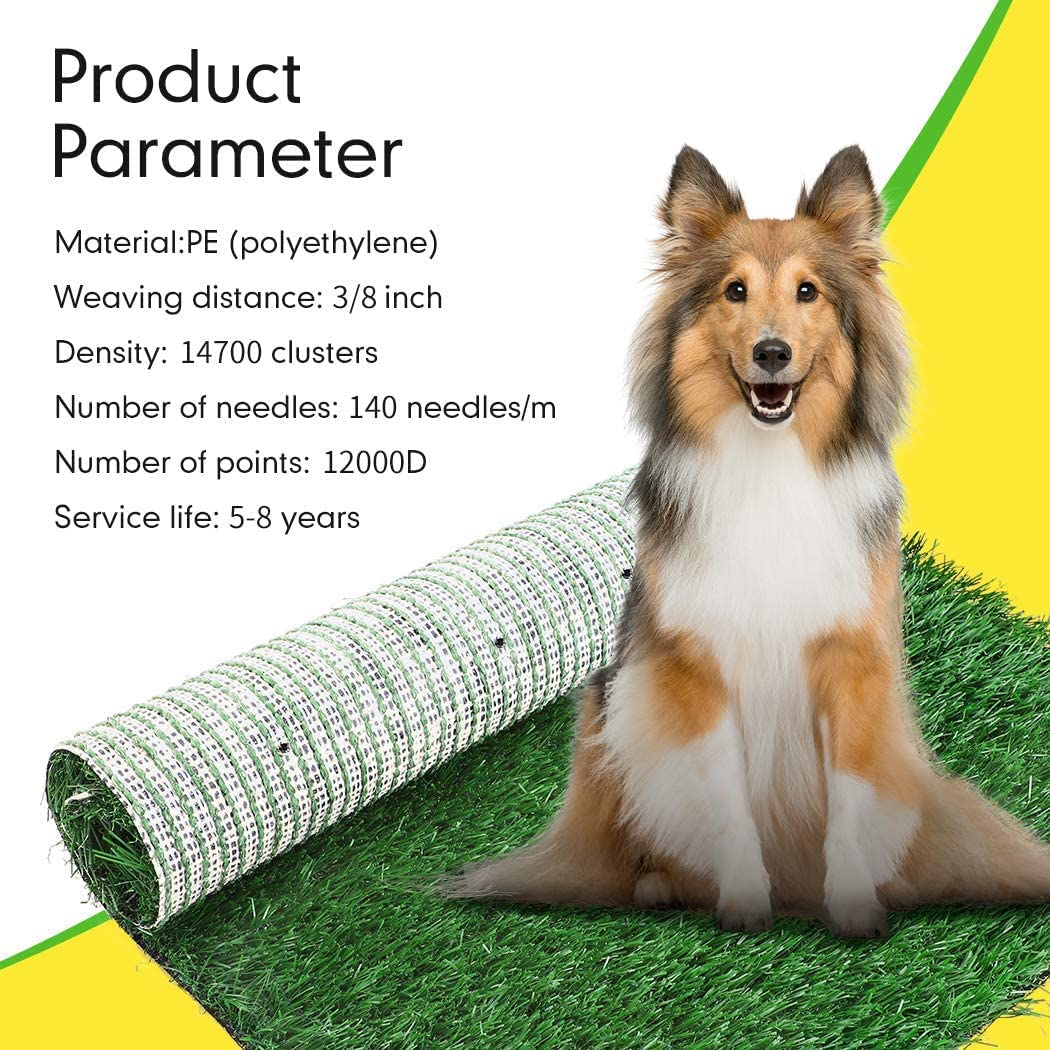 Dog Grass Pad, 2-Pack Portable Grass Pee Pads for Dogs Washable Professional Dog Grass Mat Training Grass Pee Pad for Indoor Outdoor Porches Apartments and Grass Turf Mat Replacement (14Inx18In) image number 2
