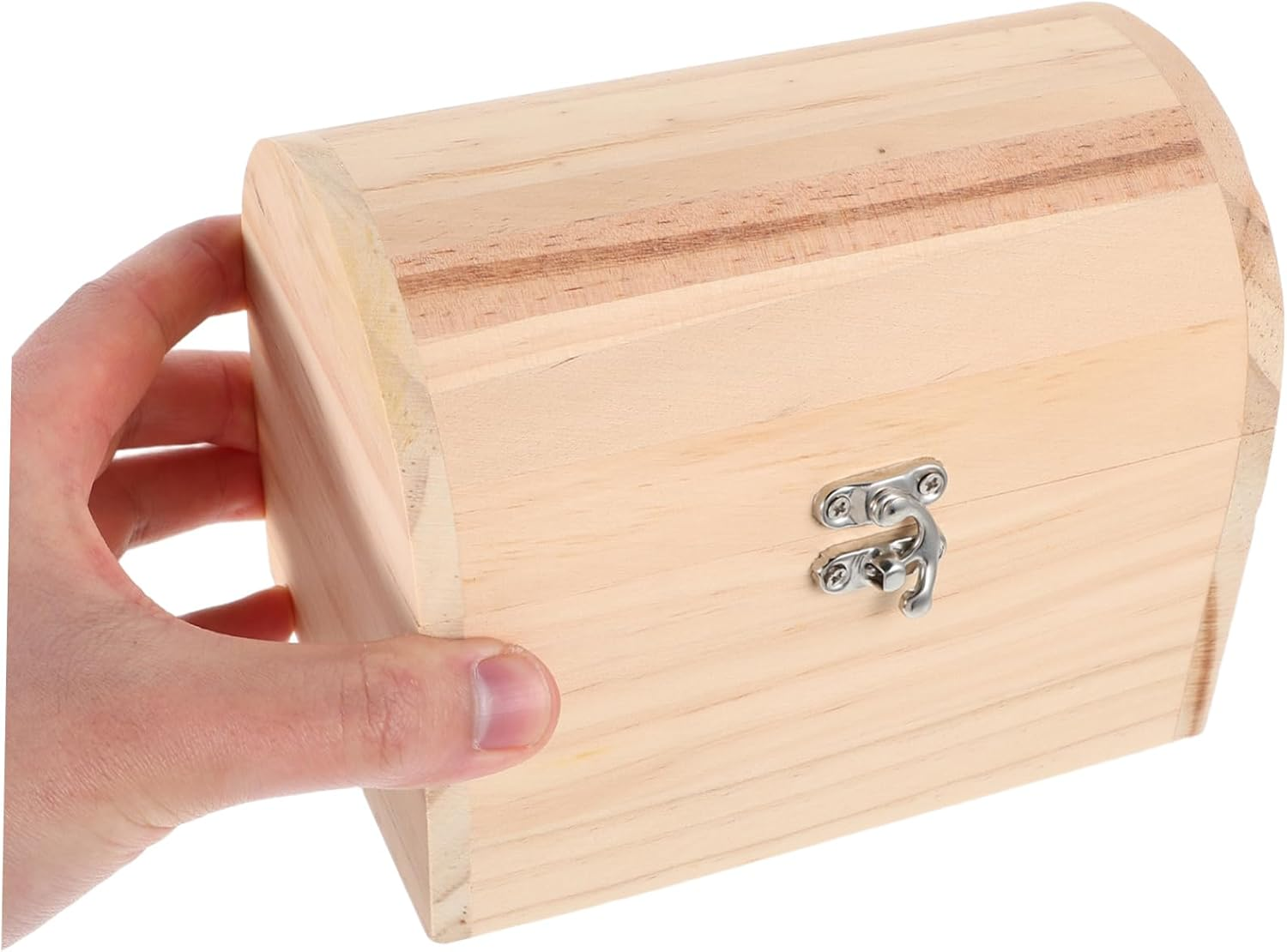 KALLORY Wooden Box Unfinished Diy Craft Storage Case for Jewelry Keepsakes for Photography and Hobby Projects Natural Material image number 3