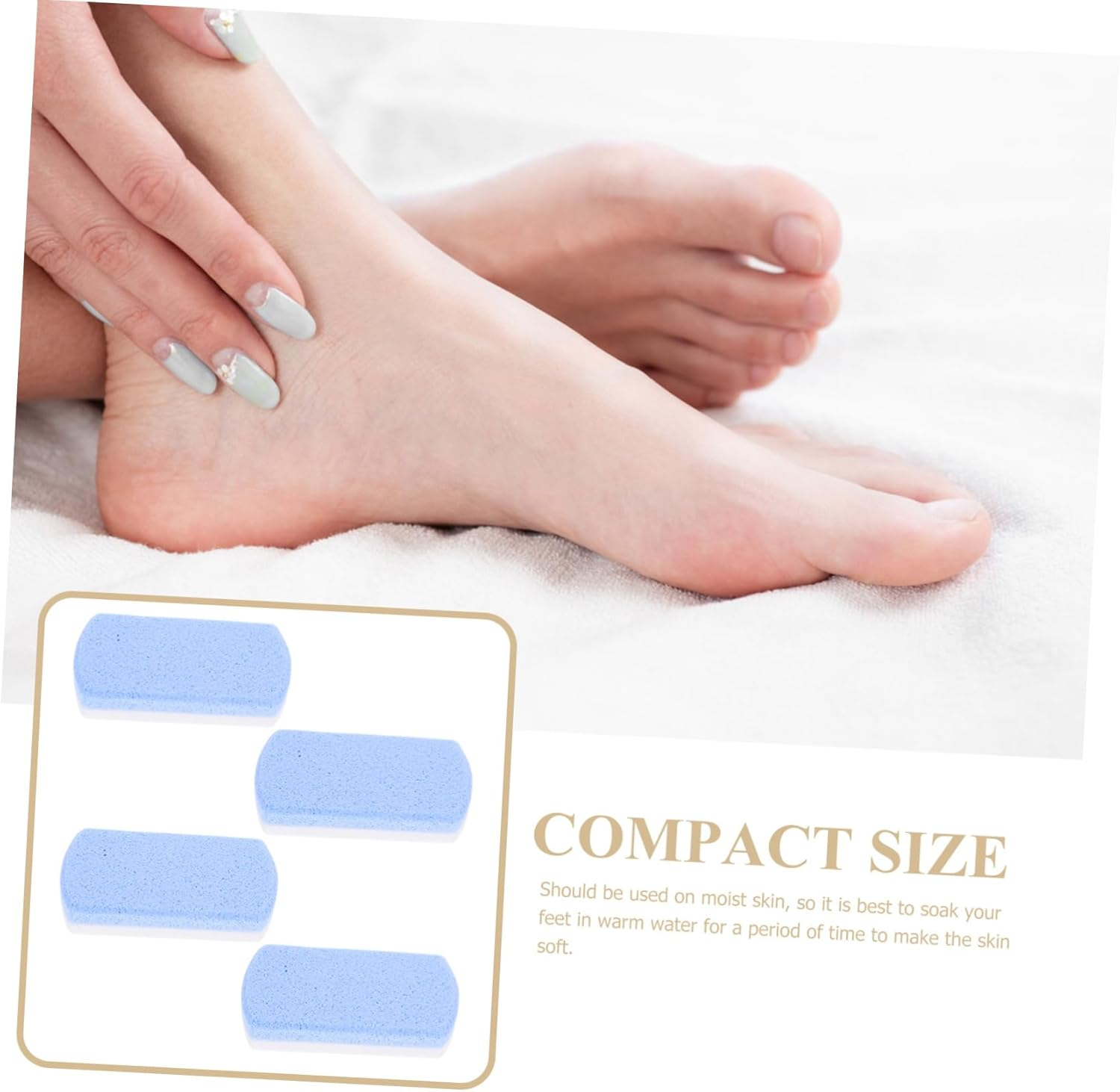 IWOWHERO 4Pcs Foot File Hard Skin Remover Stone Foot Scrubber Pedicure Tool for Family Travel Use image number 2