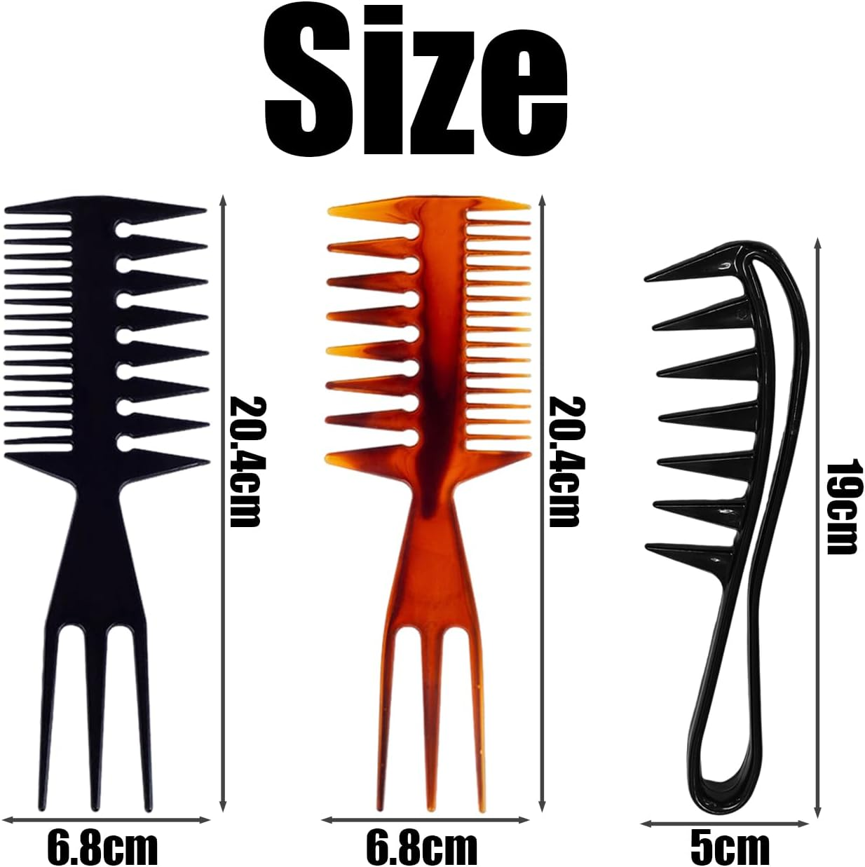 3 Pieces Wide Tooth Comb, Three in One Comb, Men'S Styling Comb, Simple Hair Tools, Unisex, Styling Tools image number 3