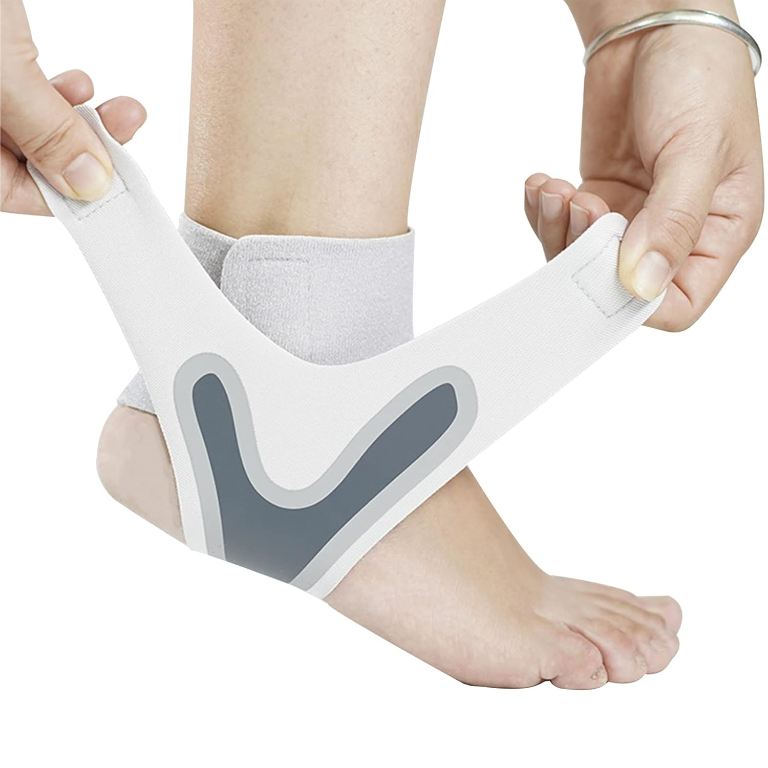 Ankle Support Brace， Open-Heel Ankle Brace with Adjustable Straps for Sports Protect, Plantar Fasciitis, Achilles Tendonitis, Ligament Damage, Injury Recovery，Male and Female, Distinguish Left and Right (Left, L)