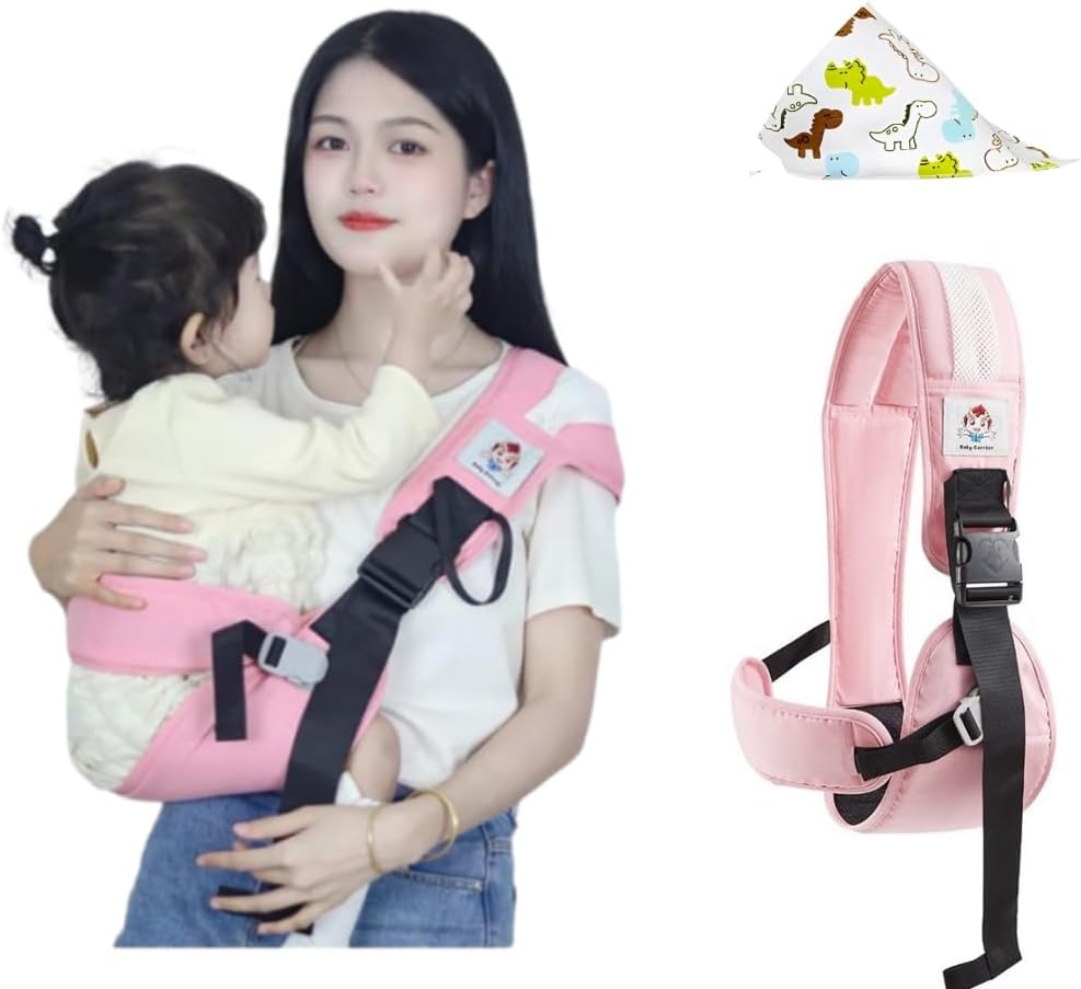 Toddler Sling Carrier Lightweight Baby Hip with Seat for Toddler, Slings Carrying Non-Slip Side Big Kid Holder Chest Wrap 6-48 Months Infants & Toddlers (14-45 Lbs) - Black