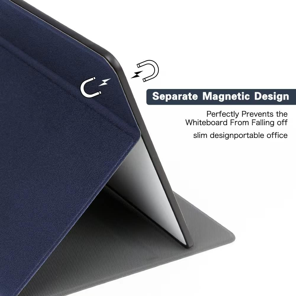 Aionue Desktop Dry Erase Small Whiteboard Portable A4 Blue Leather Whiteboard Desk White Board Mini Dry Erase Whiteboard Drawing Notice Boards for Home/Classroom/Office image number 5