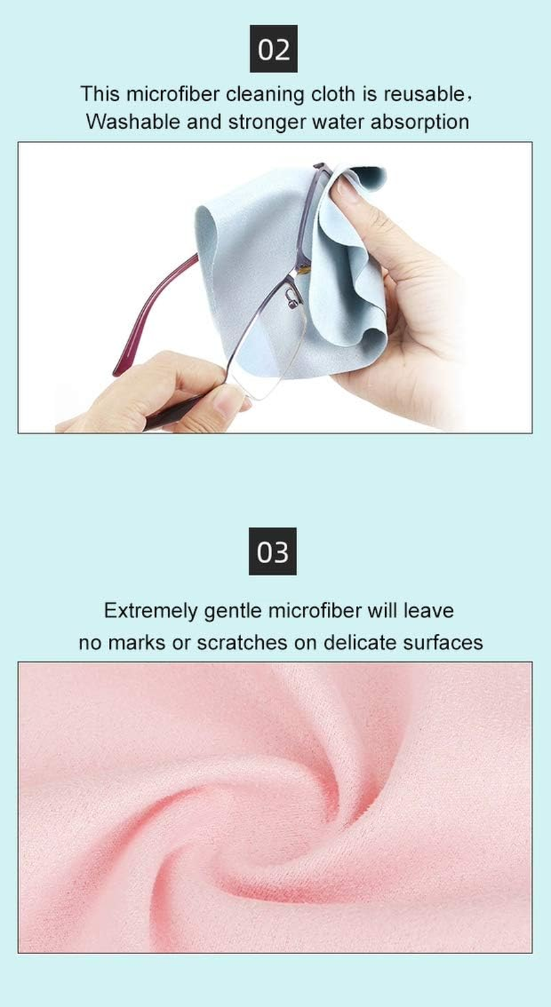 Tongke Microfiber Cleaning Cloths [8 Pack] 7 X 6 Inches (18Cm X 15Cm),Ideal for Cleaning Glasses, Camera Lenses, Tablets, Iphone, Android Phones, LCD Screens. image number 4
