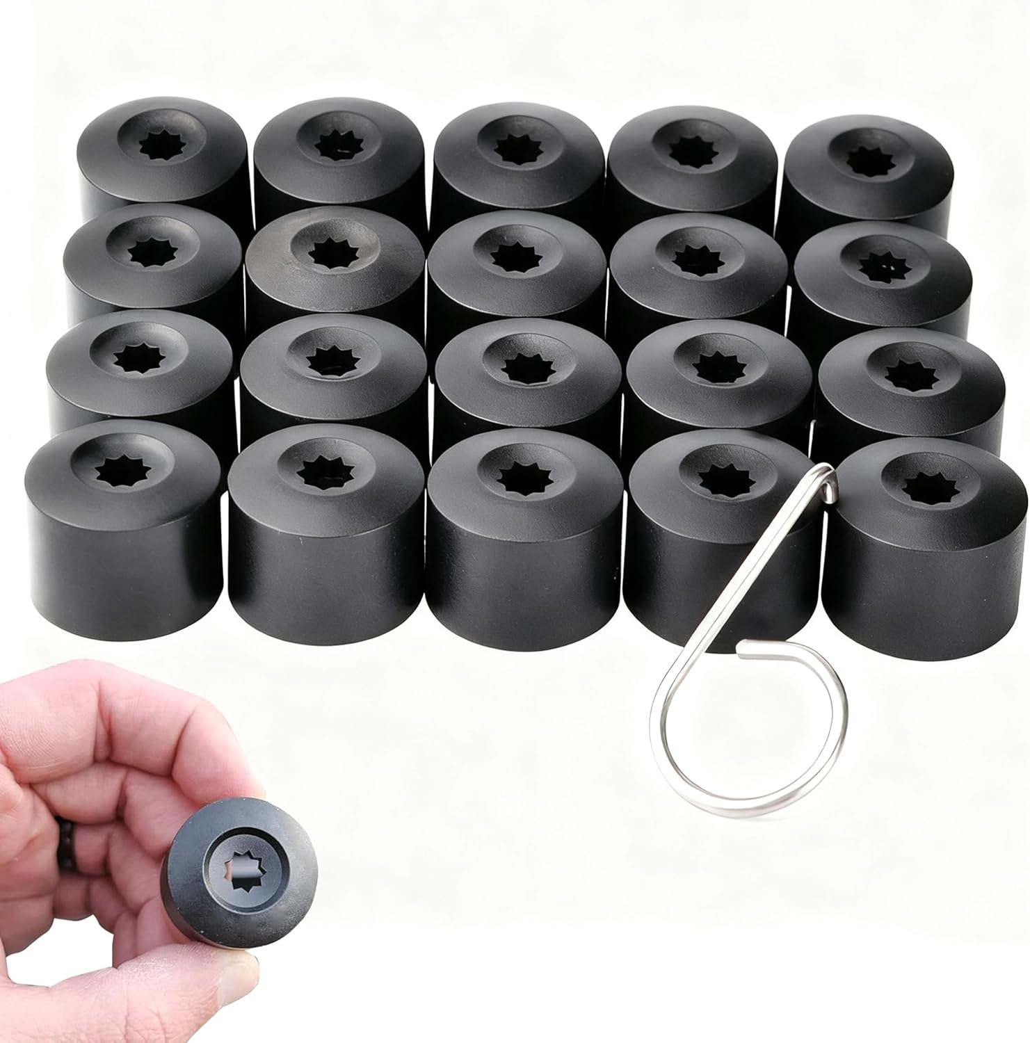 20PCS 17Mm Lug Nut Covers for VW Models, Black Wheel Bolt Caps with Removal Tool for Secure Fit & Rust Protection, Instant Wheel Upgrade image number 4