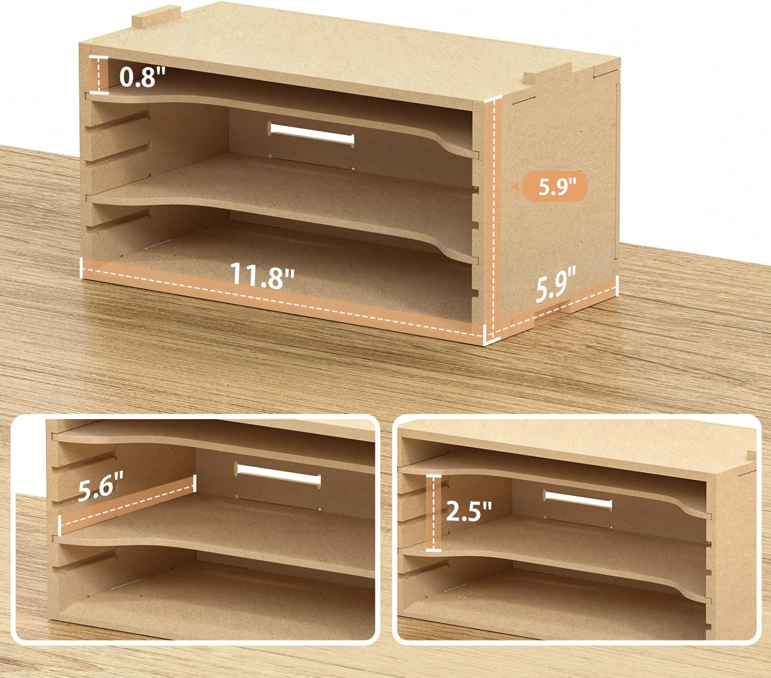 Bucasso Plastic Mold Making Tools Storage Box, Model Paint Organizer with MDF Material, Highly Adjustable Model Kit Tool Paint Rack, Parts/Brush/Tool Holder Suitable for Tamiya and Gundam Tools, GK5 image number 6