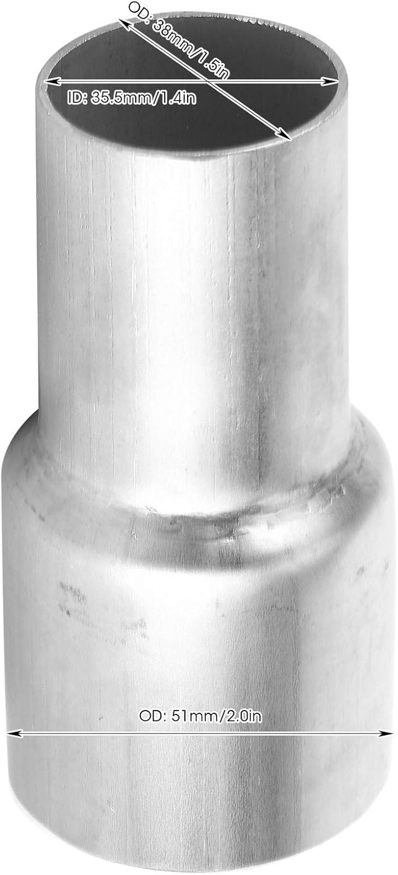 Universal Stainless Steel Exhaust Pipe Adapter Reducer Connector 2In OD to 1.5In OD image number 5