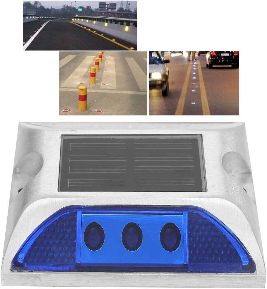 Solar Driveway Lights, Solar Power Ground Marker Lights Waterproof Outdoor Driveway Road Highway Spike Lamp, Solar Deck Lights Outdoor Dock Marine Lights (Blue) image number 3