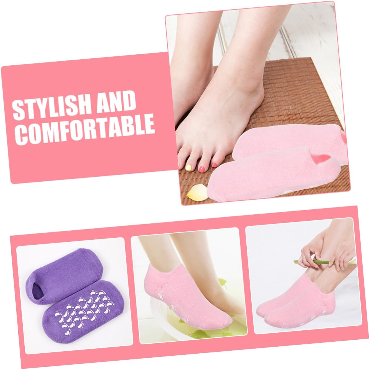 Ipetboom 2Pairs Socks Beauty Salon Gel Socks Essential Oil Care Blister Protection image number 1