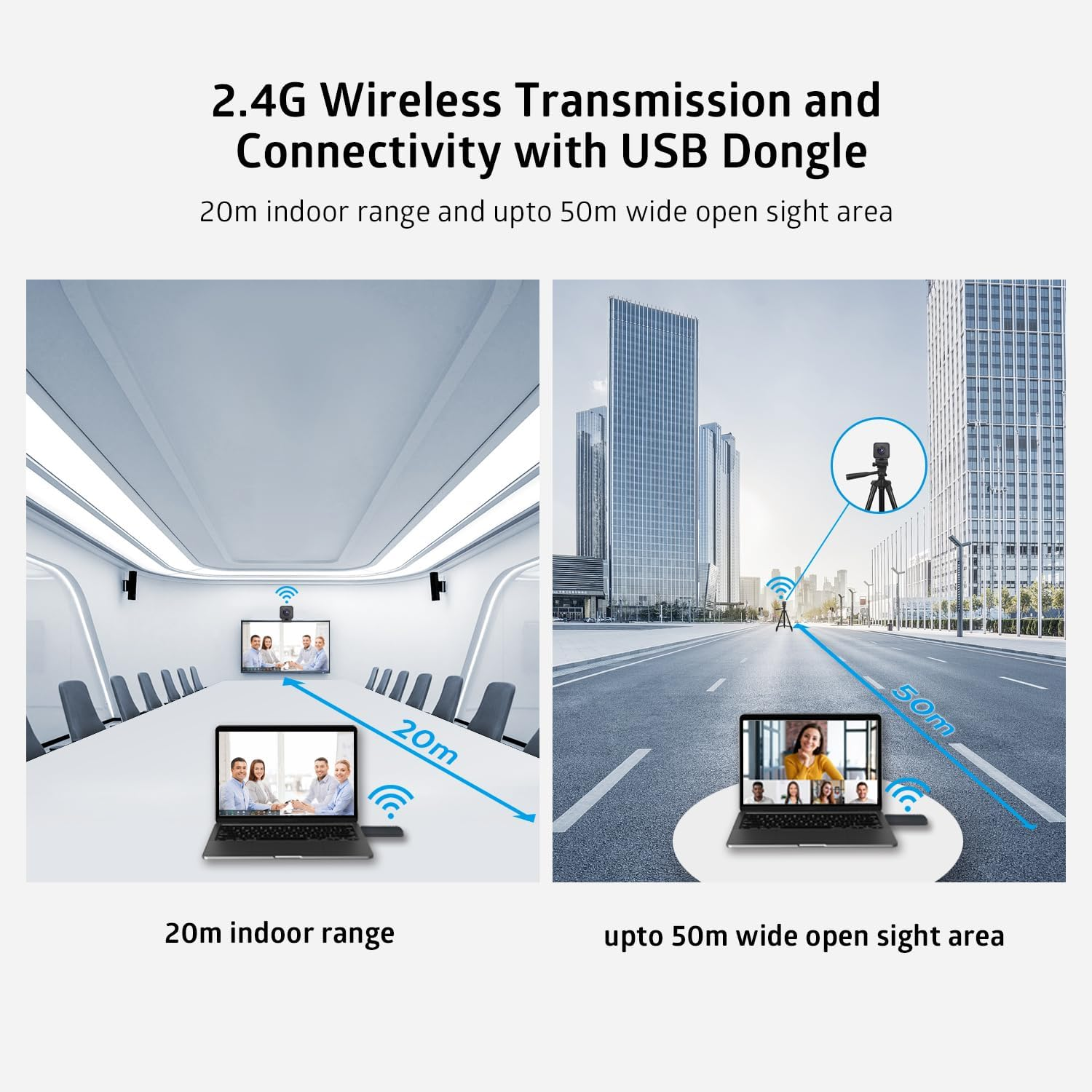 TOALLIN Wireless Webcam for PC, Built-In Noise-Canceling Microphone, 1080P HD Wireless Computer Camera for Video Conferencing, Live Streaming and Online Video Calls image number 4