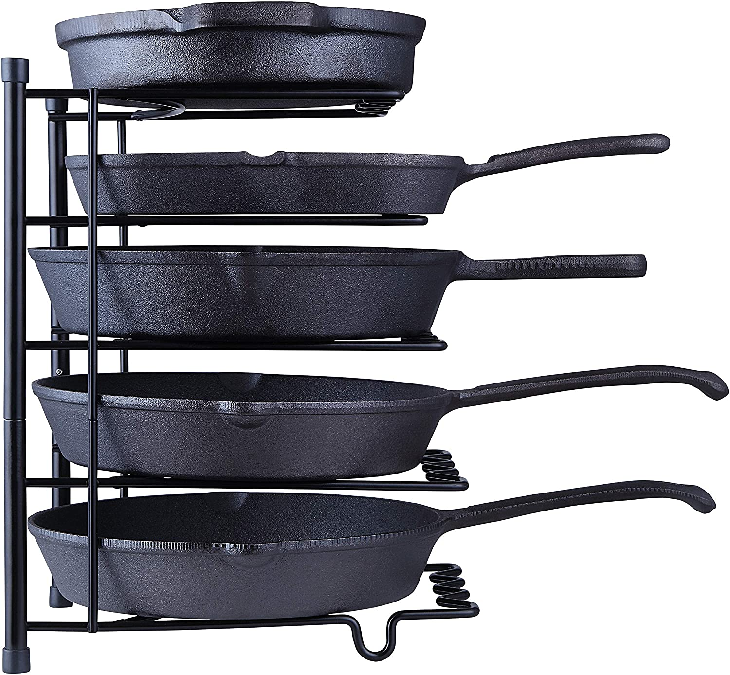 Sunnypoint Metal Heavy Duty Kitchen Countertop Cabinet Pantry Pan, Pot Lid, and Pot Organizer Rack Holder, 9.13 X 10.43 X 13.78 Inch, Black