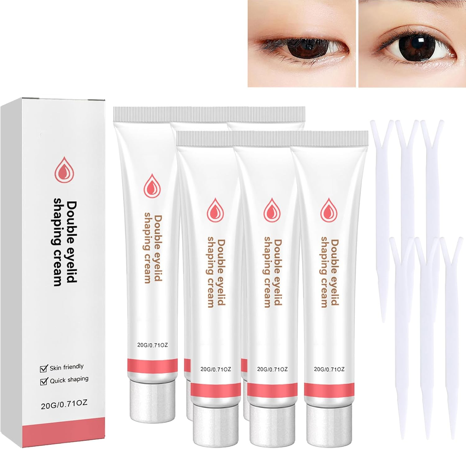 Eyelid Lifting Cream, Double Eyelid Shaping Cream, Instant Eye Lift for Hooded Eyes, Long-Lasting Waterproof Invisible Finish, Quick-Drying Natural Look, Tightening & Hydrating Eye Care (3Pcs)
