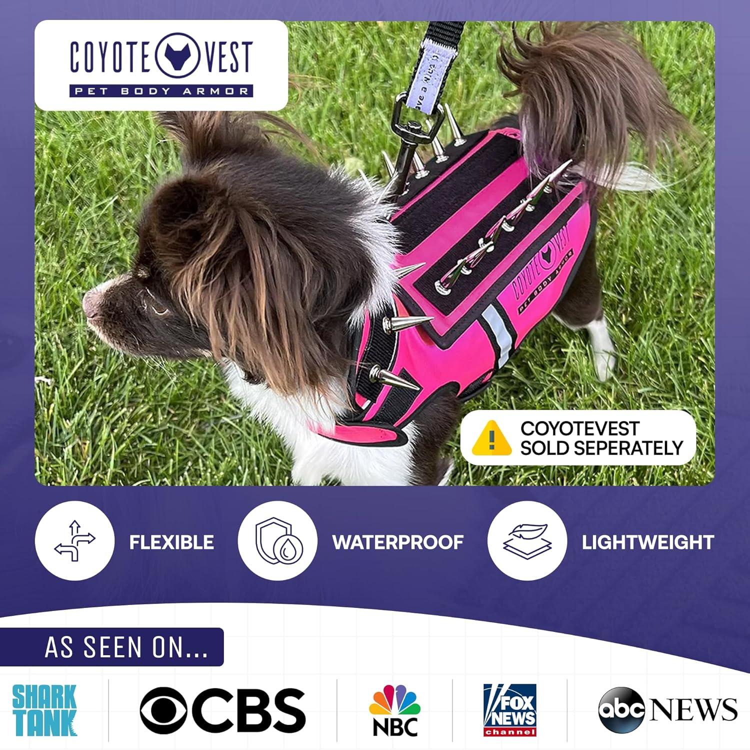 Hawkshield Pad for Coyotevest or Spikevest, Dog Harness Vest, Protective Dog Vest Harness Add-On to Shield Your Pet from Birds of Prey, Raptor, Hawk, Coyote & Animal Attacks- (Medium, Pink)