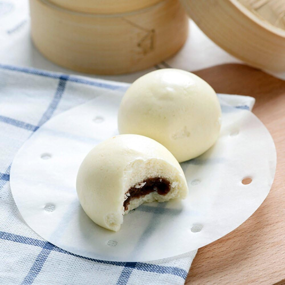 Janyun 200Pcs 9 Inch Air Fryer Parchment Paper Liners Bamboo Steamer Baking Sheets for Air Fryer Accessories (9 Inch) image number 3