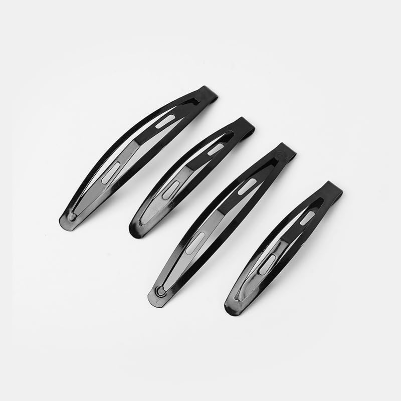 24 Pcs Black Snap Hair Clips, Metal Hair Clips for Women Long No-Slip Barrettes, Small Hair Clips for Girls Women Makeup Styling Hair Accessories (2.16 Inch) image number 5
