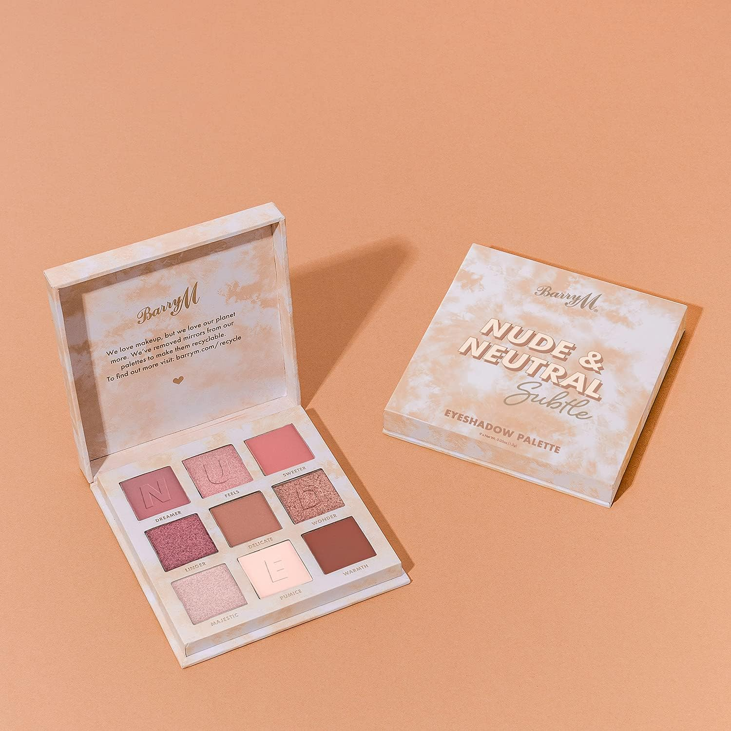 Barry M Cosmetics Nude and Neutral Eyeshadow Palette - 9 Natural Shades in Matt & Shimmering Highly Pigmented Subtle Colours, Powder image number 4