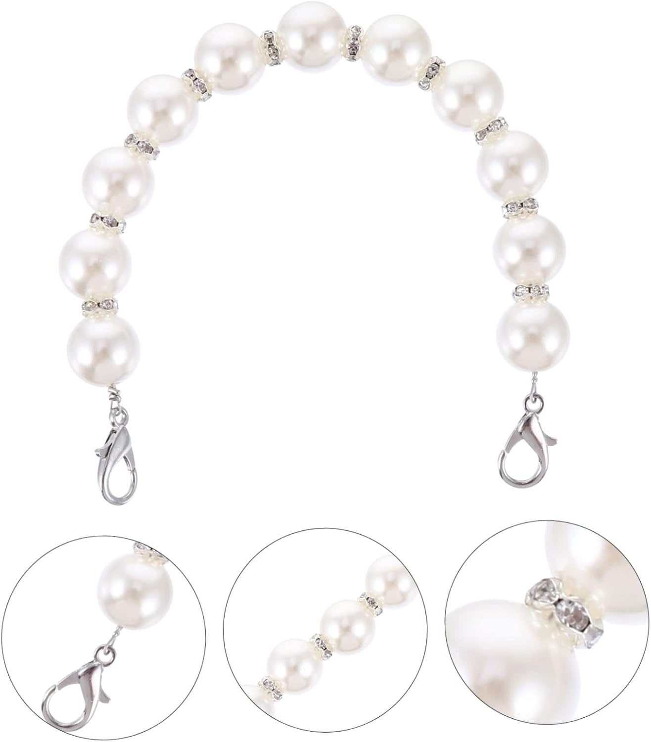 PLAFOPE Pearl Chain for Purse Handbag Chain Replacement for Travel Handbag Bag Strap