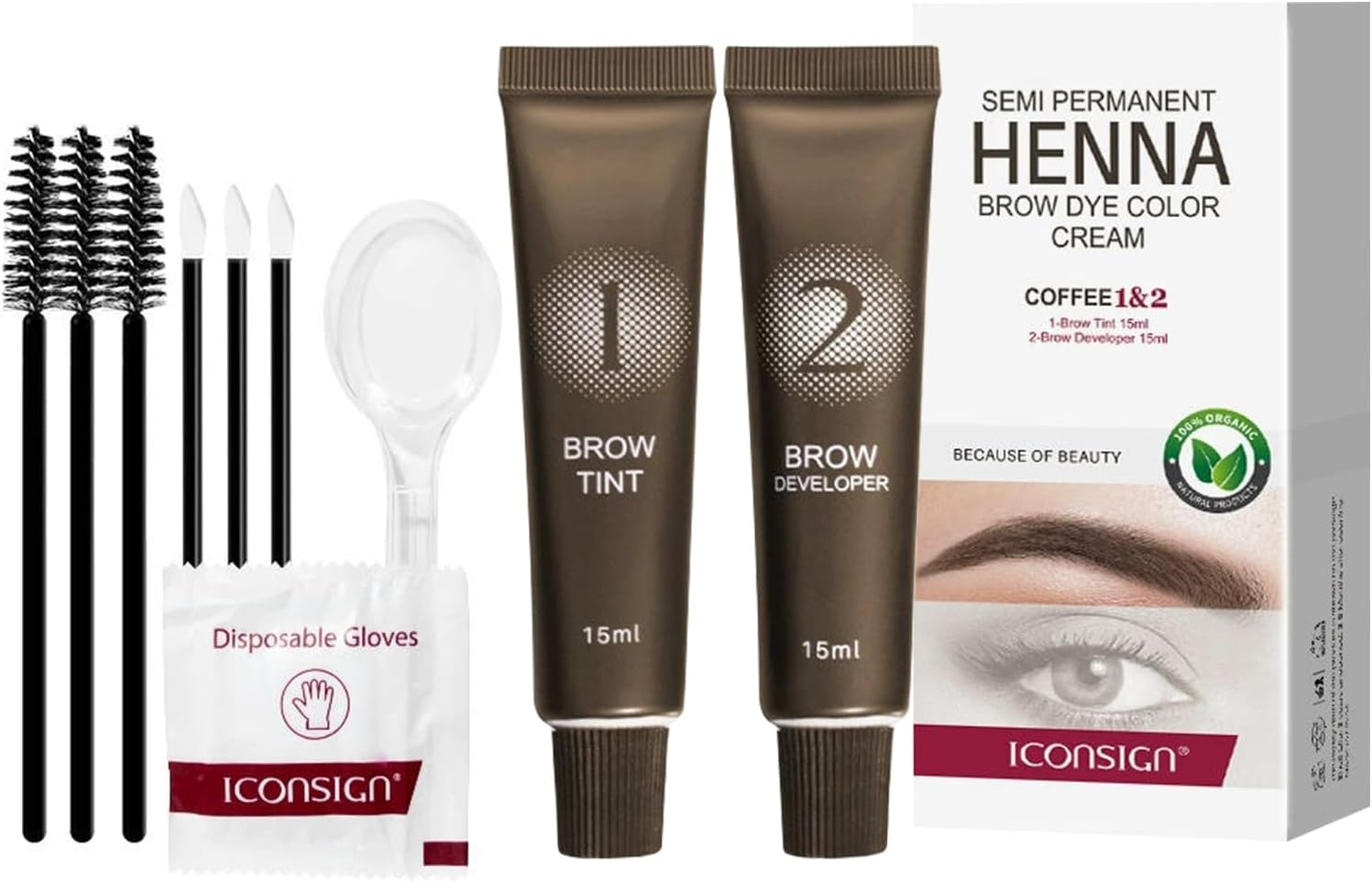 30Ml Eyelash and Brow Dye Kit,Professional Eyelash & Brow Dye Cream with Complete Tools for Salon or at Home Use, Natural Ingredients Long-Lasting Waterproof Quick Drying Safe & Easy to Use Makeup Kit (Black)