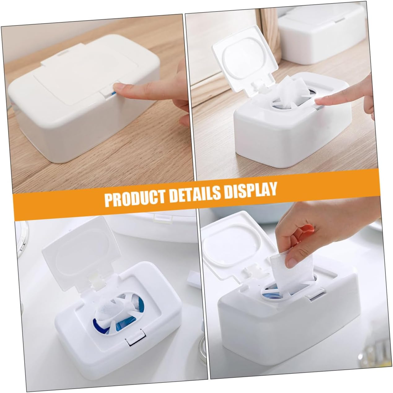 3Pcs Wet Tissue Container for Home and Nursery Keeps Wipes Fresh Easy One-Handed for Kitchen and Bathroom Use image number 5