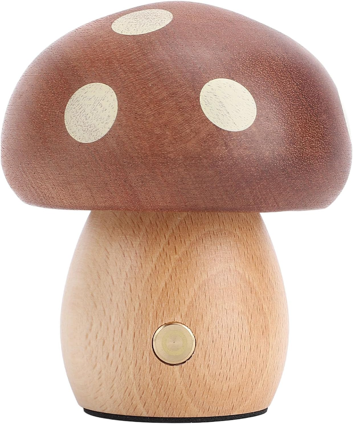 Jectse LED Wooden Mushroom Table Lamp Stepless Dimming Nightstand Lamp for Bedroom Home Decoration