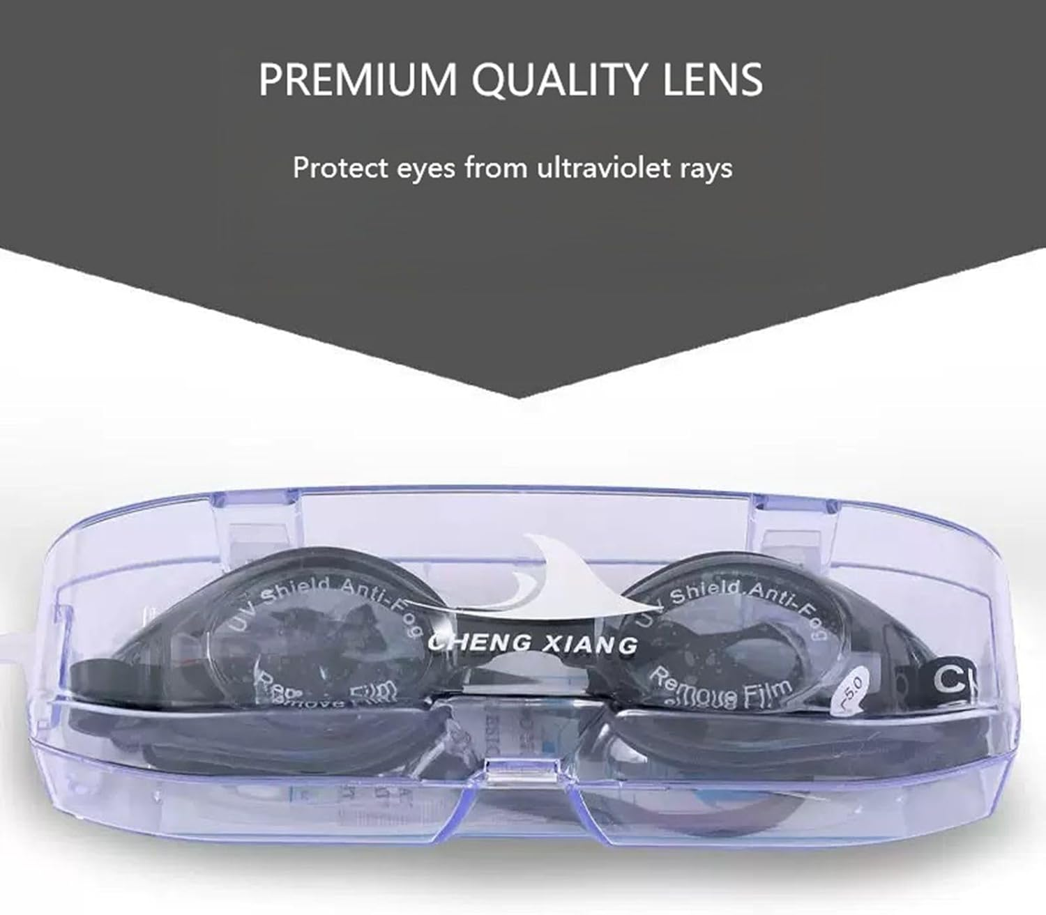 Ninoclar Premium Optical Swimming Goggle - with Choice of Silver Mirror or Grey Tinted Lens (Light Grey Lens. minus 2.0) image number 4