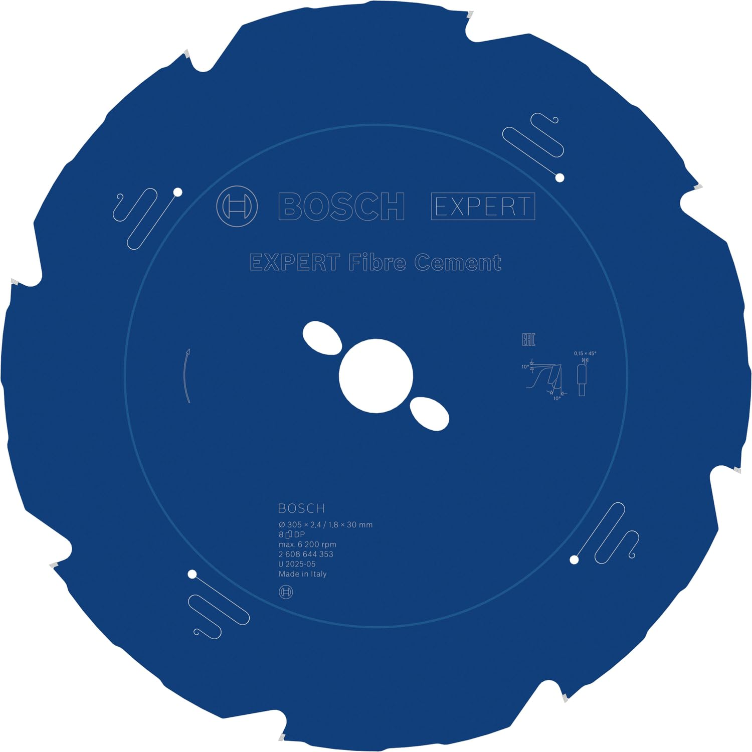 Bosch Professional 2608644353 Expert for Fibre Cement Circular Saw Blade (For Fibre Cement, 305 X 30 X 2.4 Mm, 8 Teeth,Circular Saw Accessory), Diameter 305 Mm image number 6