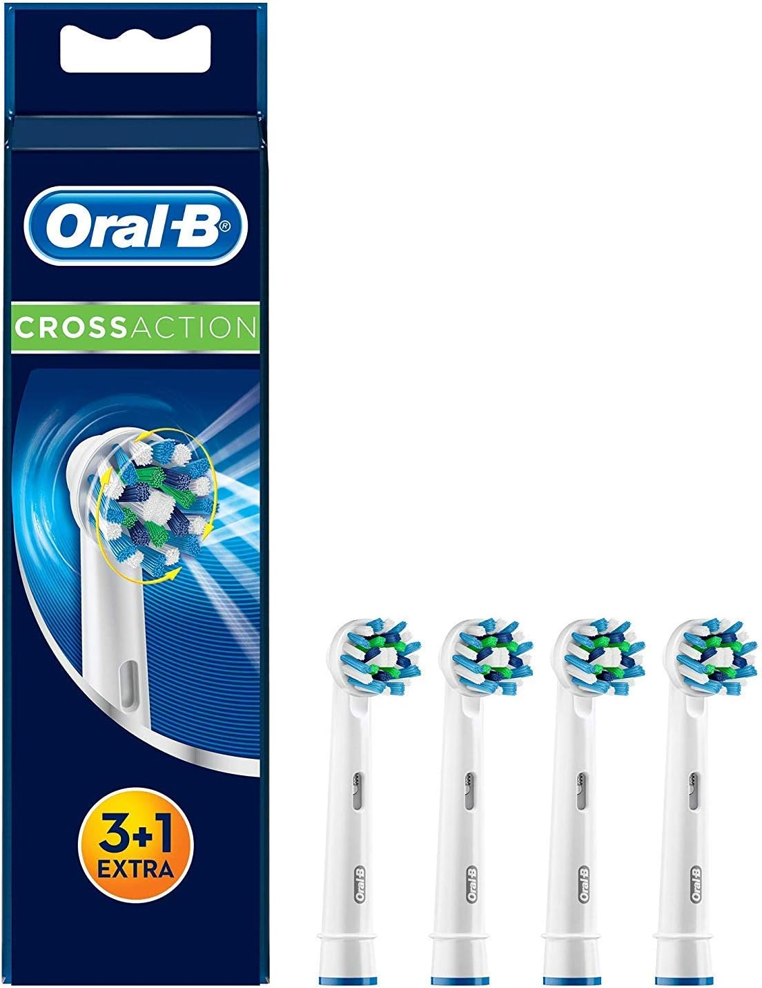 Oral B Cross Action Replacement Electric Toothbrush Heads X4 image number 1