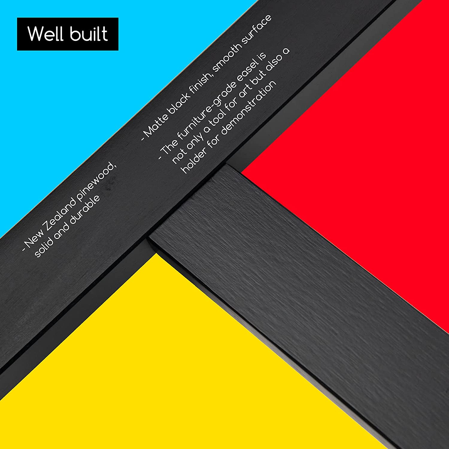 MEEDEN Wood Artist Easel for Painting Adjustable, Wood Art Easel for Adults, Holds Canvas up to 48", Painter'S Easel Black image number 3