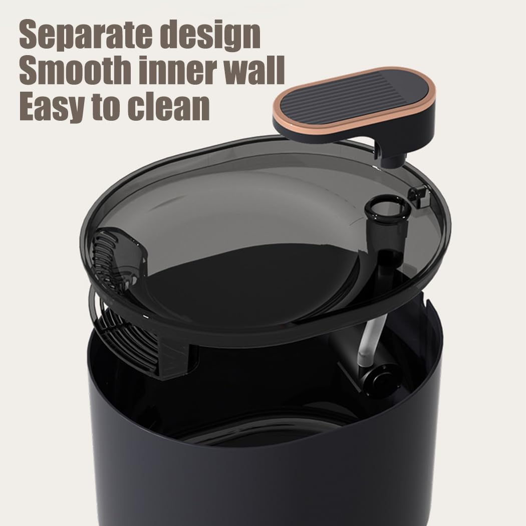 PORIYA 3L Pet Water Fountain Cat Dog Automatic Electric Drinking Dispenser Filter with LED Indicator Carbon Filter for Cats Dogs (Grey, 3L) - White image number 7