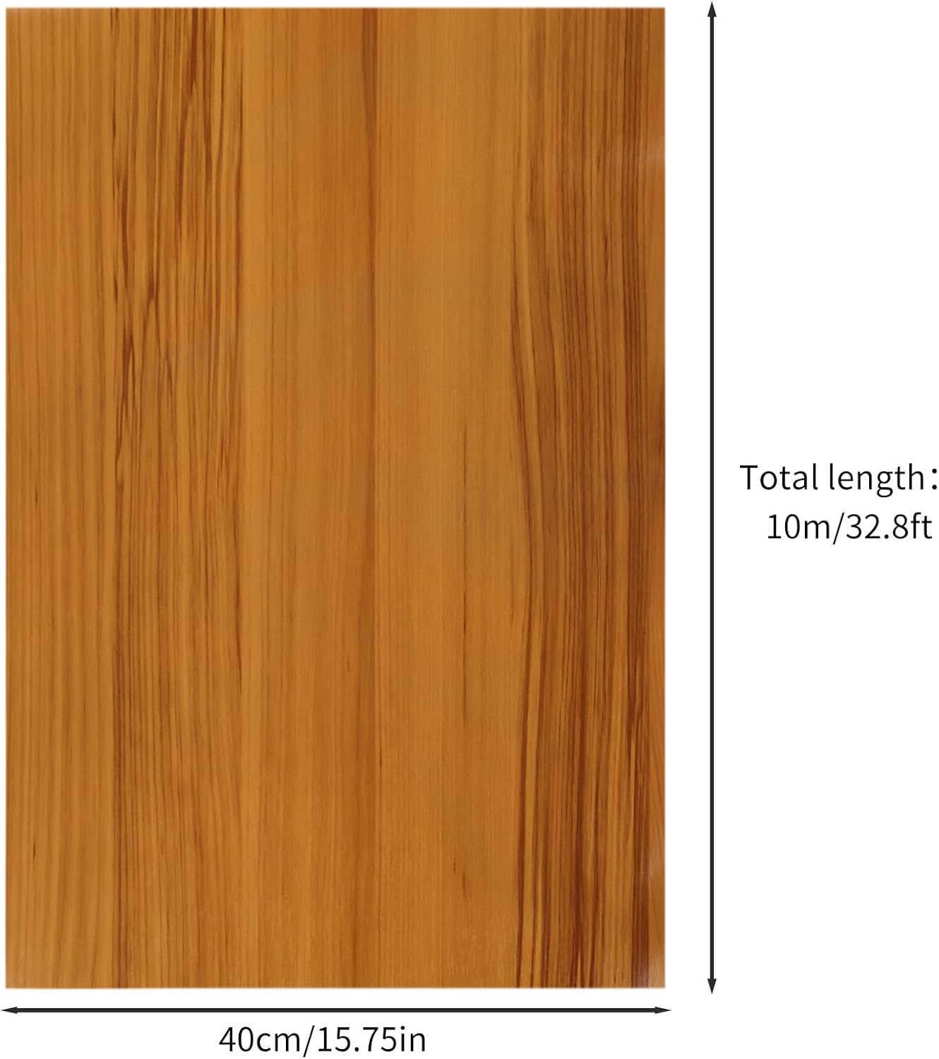 Wood Grain Contact Paper, Self Adhesive Waterproof Peel and Stick Cabinet Sticker, 40Cm Width anti Moisture Removable Wallpaper for Wardrobe, Shelves (Wood 10M) image number 2