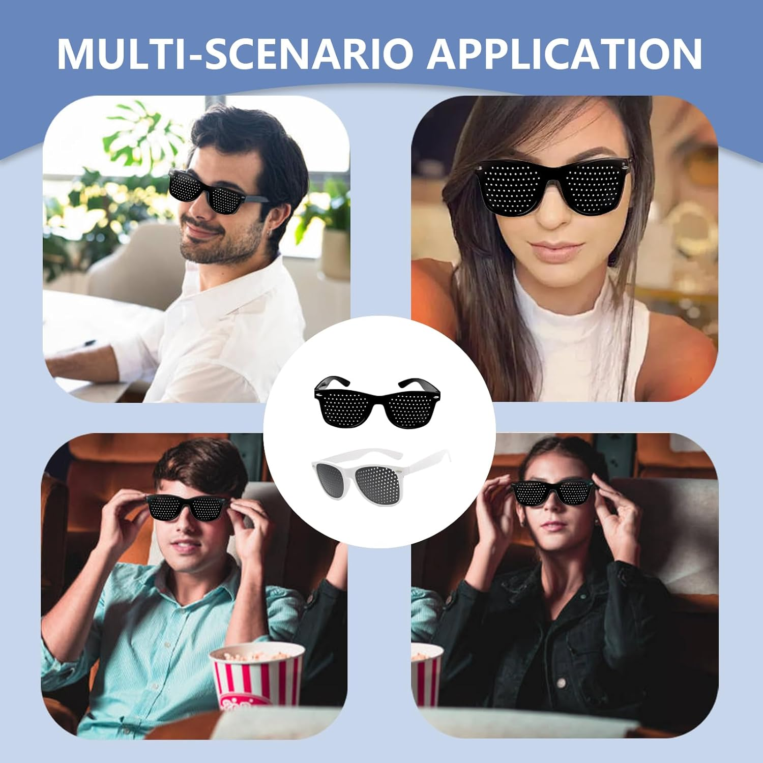 Pack of 2 Grid Glasses for Eye Training, Grid Glasses, Eye Trainer, Hole Glasses, Grid Multidot Glasses, Pinhole Glasses, Multi Dot Glasses for Vision Improvement - Red image number 4