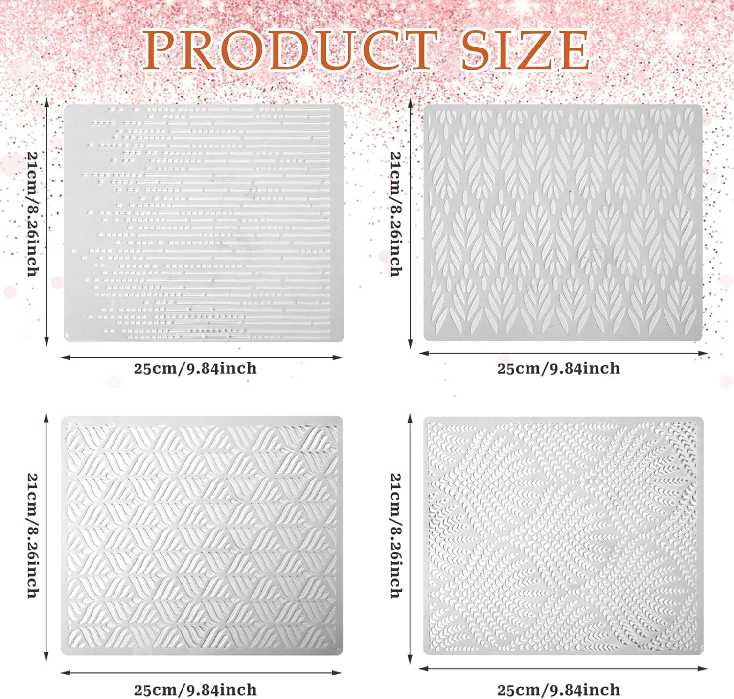 KALIONE 4 Pcs Cake Decorating Stencils - Reusable Buttercream Floral Templates for DIY Baking Decor - Cake Decorating Supplies image number 6