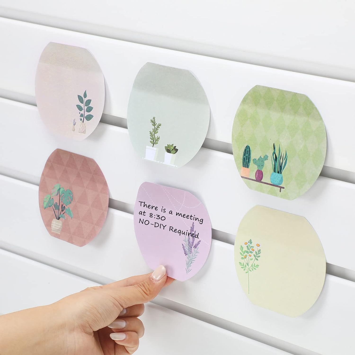 8 Pcs Plant Theme Cute Notes Pad Color Sticky Funny Note Pad List Stylish Practical Cute Notepads for Office Home Supplies, 50 Sheets per Piece(Plant) image number 4