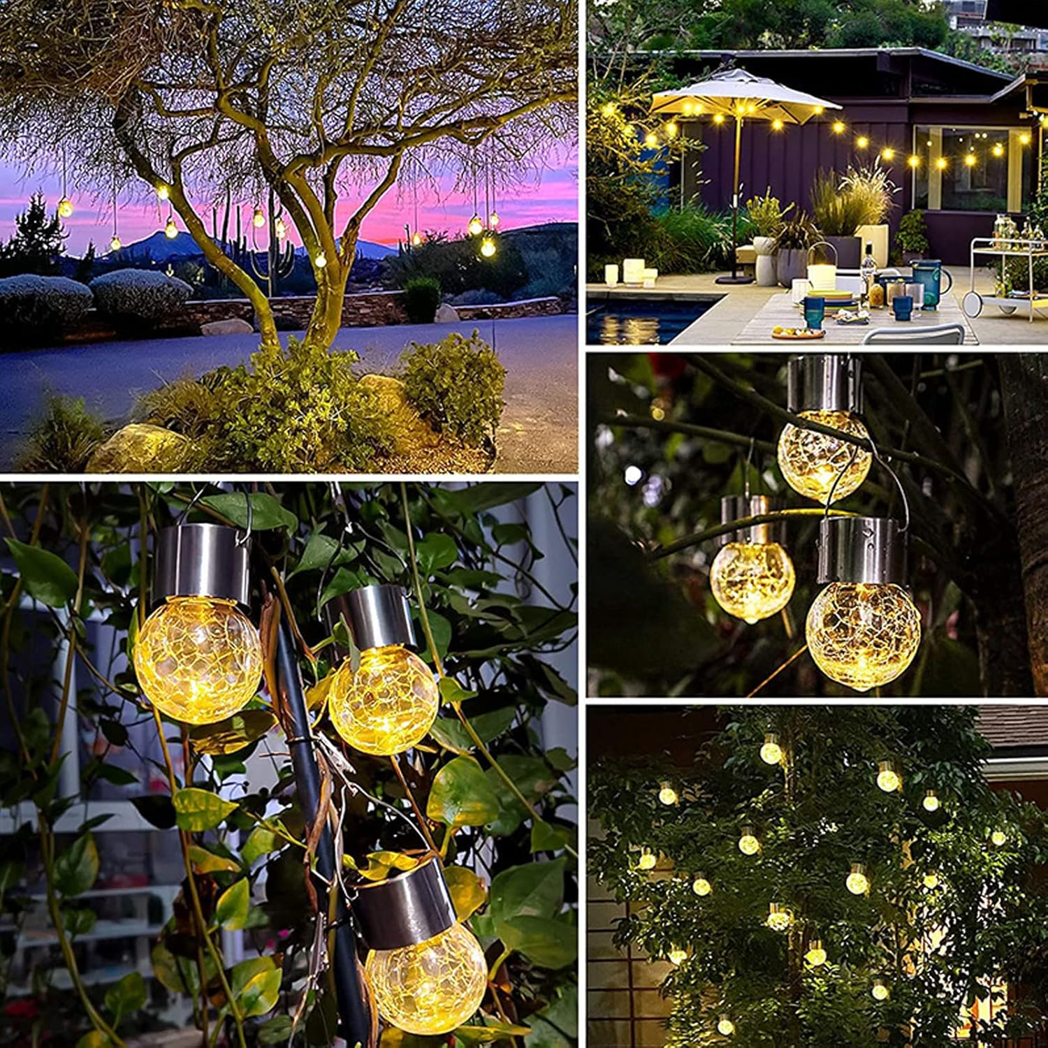 Hanging Solar Lights, Warm White Light Color Solar Outdoor Lights Hanging for Wall for Lawns for Doors image number 5
