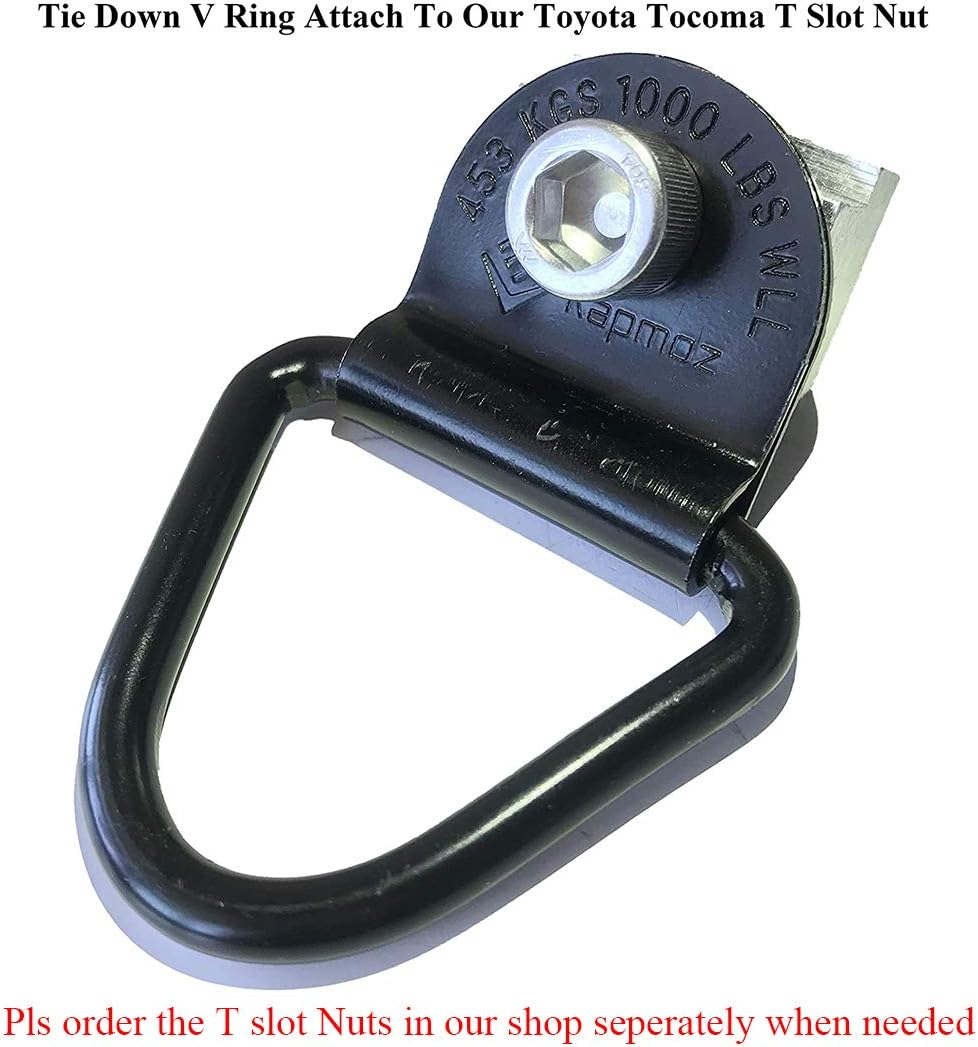 Heavy Duty Truck Bed Tie down Anchors Rings Trailers Hook Cargo Bolt on V Ring Pickups Rail Accessories (10 Pack) image number 3