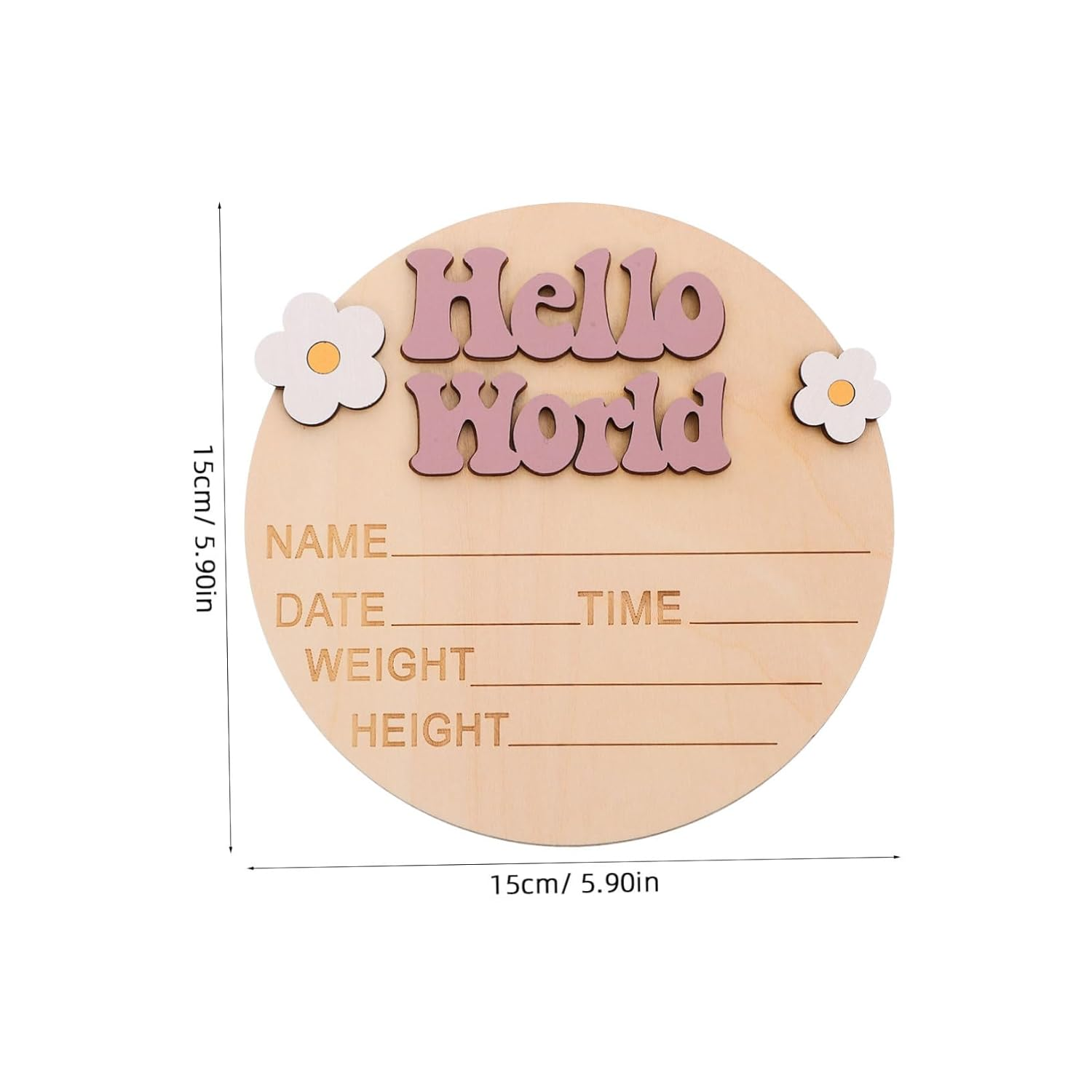 NOLITOY Growth Commemorative Card Wood Milestone Sign Newborn Announcement Sign for Shower Born Essentials for Nursery Decor - Multi image number 3