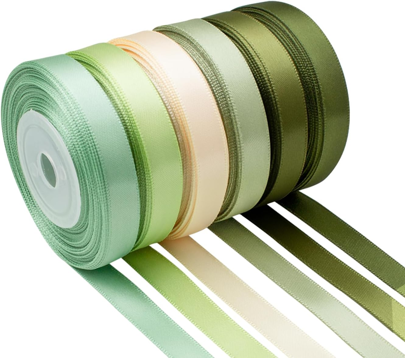 Black and White Satin Ribbon 1 Inch Wide Assorted Solid Color Double Faced Satin Ribbon for Wedding Flower Bouquet Wrapping Gift Wrapping Hair Bows Crafts